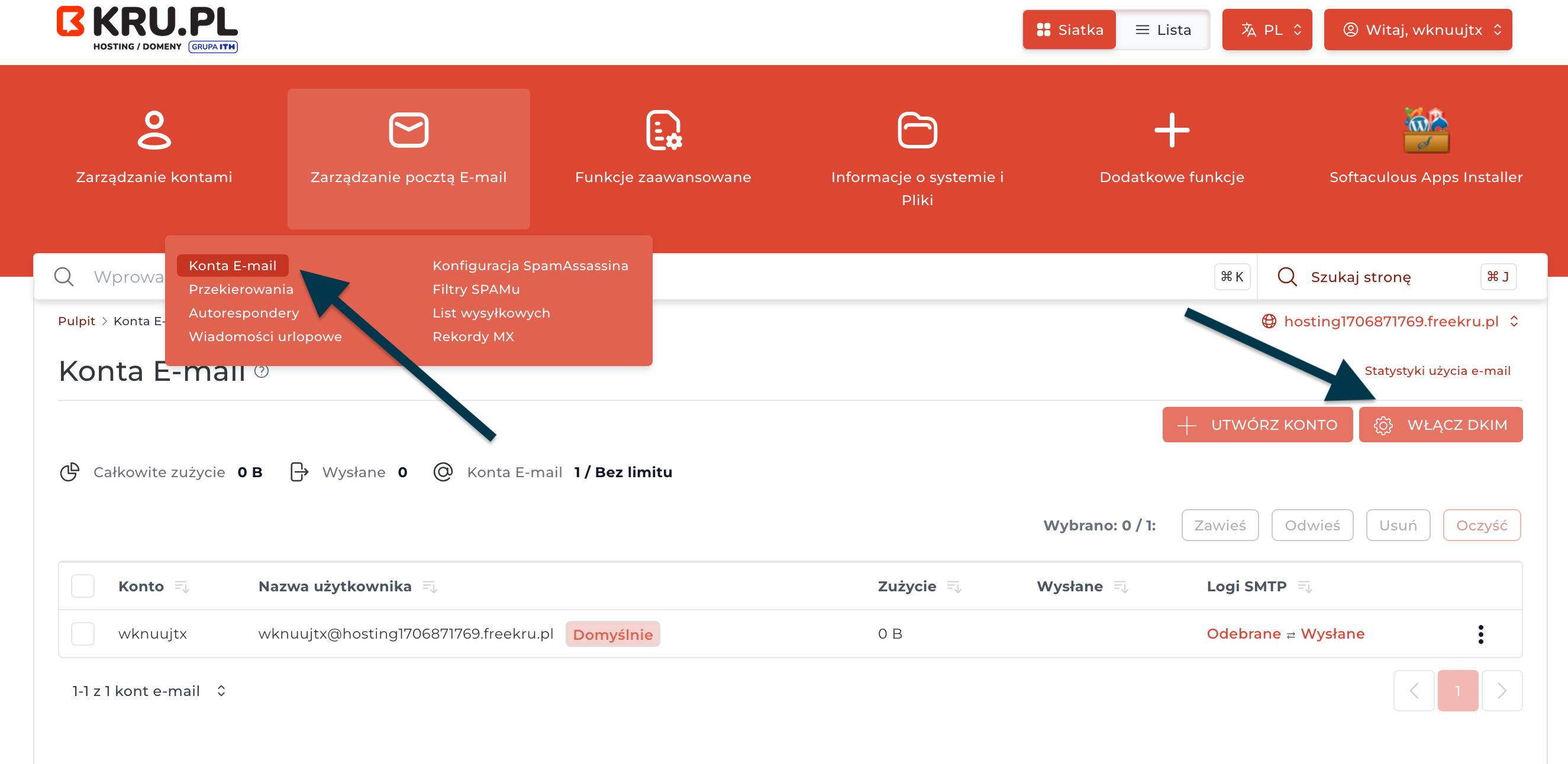 Panel Klienta - DKIM