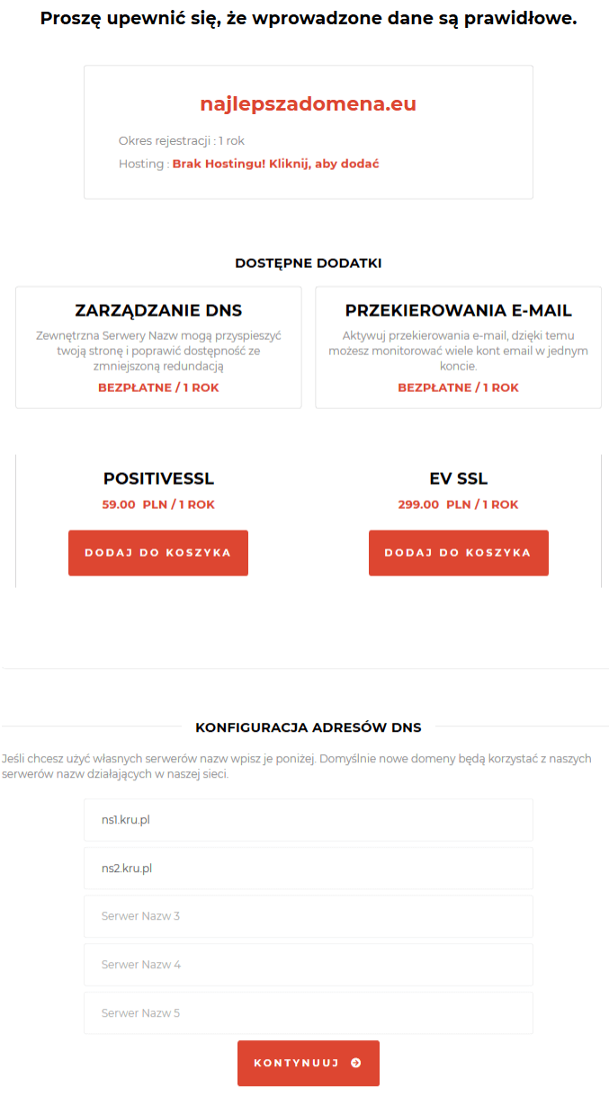 Rejestracja domeny w Kru.pl