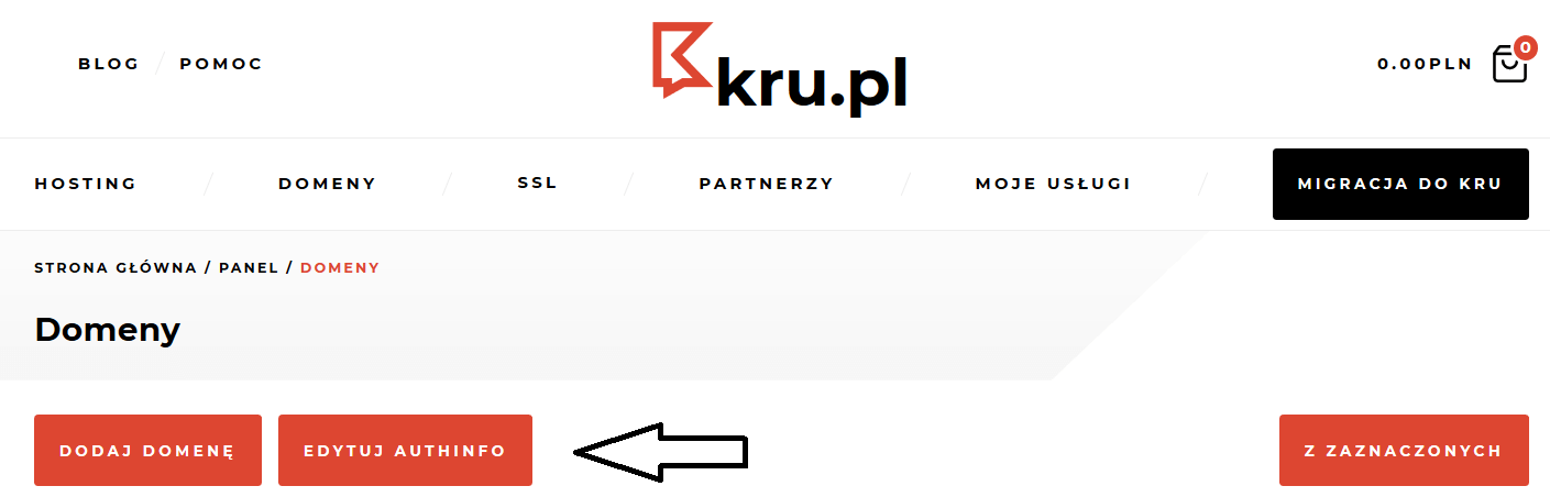 Jak zainicjować ponmownie transfer domeny w Kru.pl